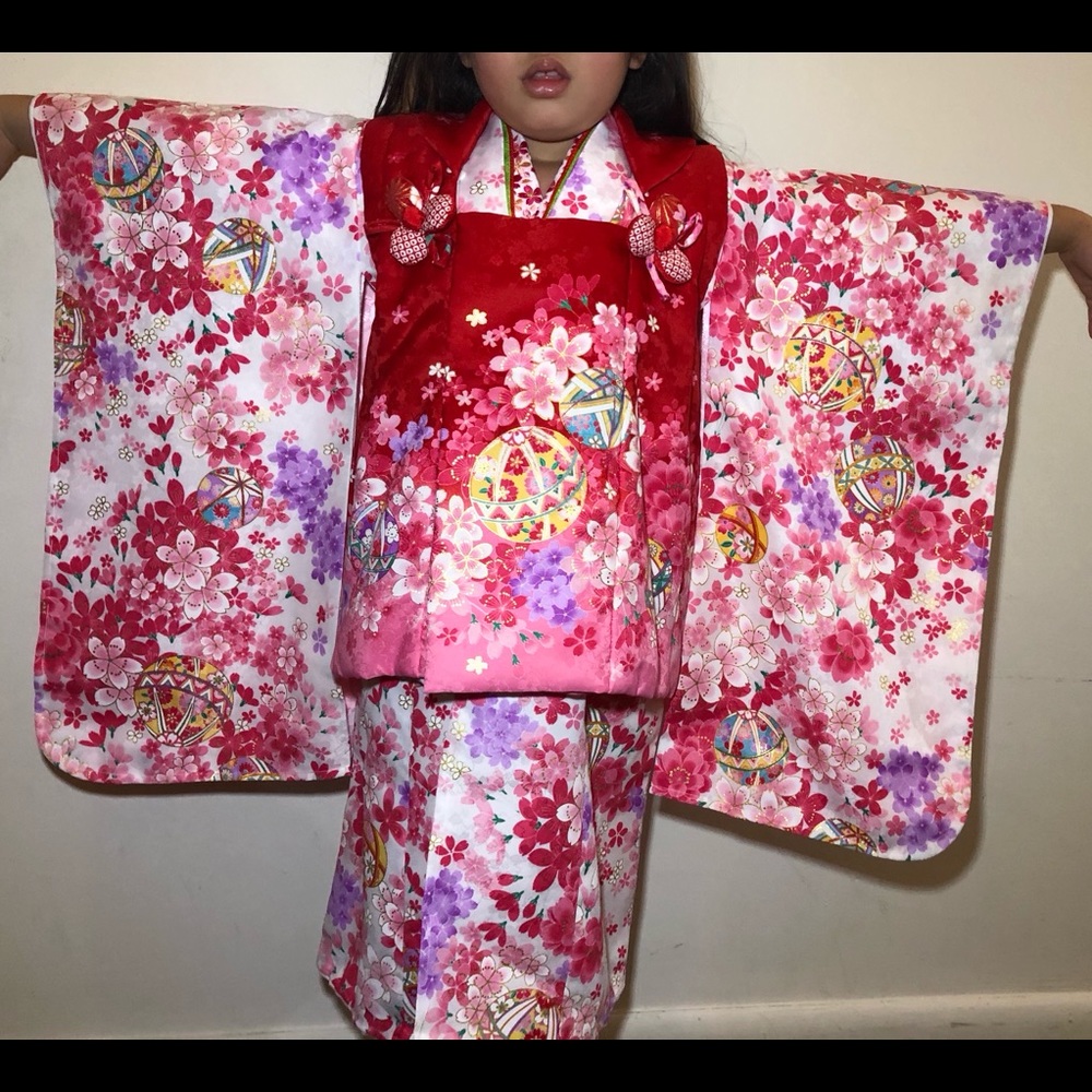 Japanese girls Kimono 7 pieces set 3T-4T - Picture 4 of 6